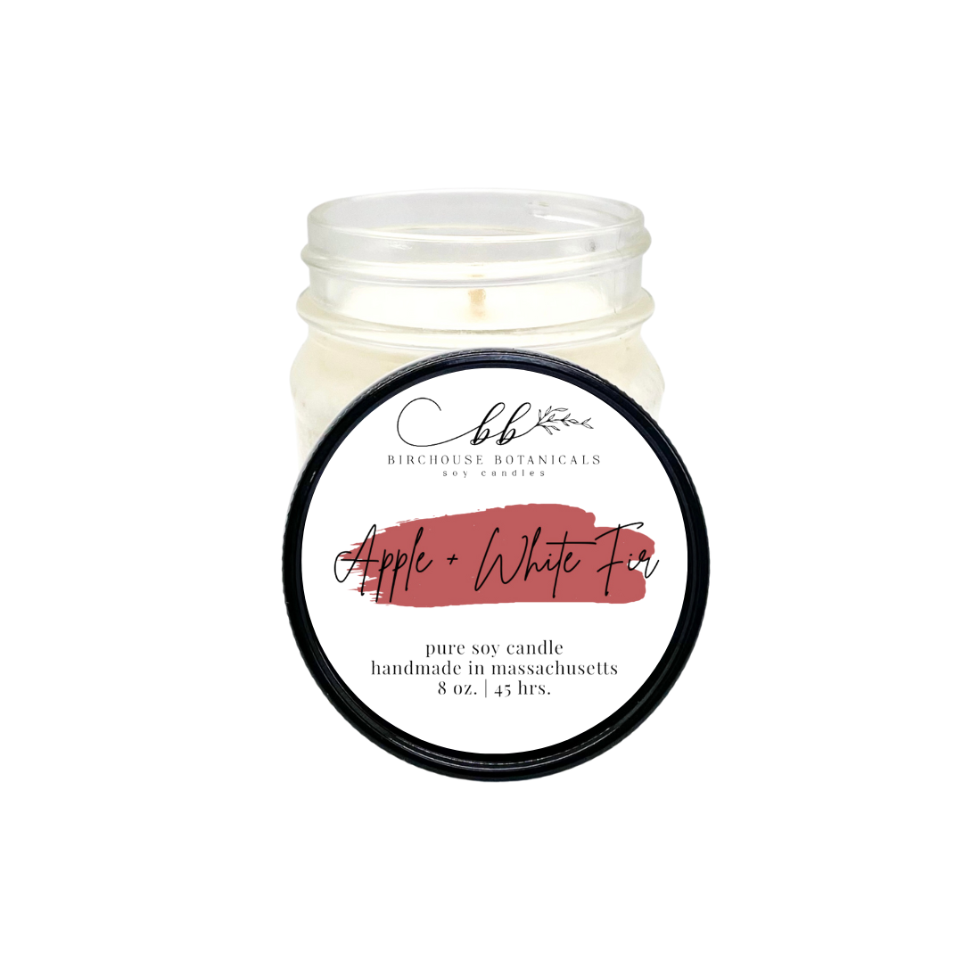 Apple & White Fir 8 oz. Soy Candle