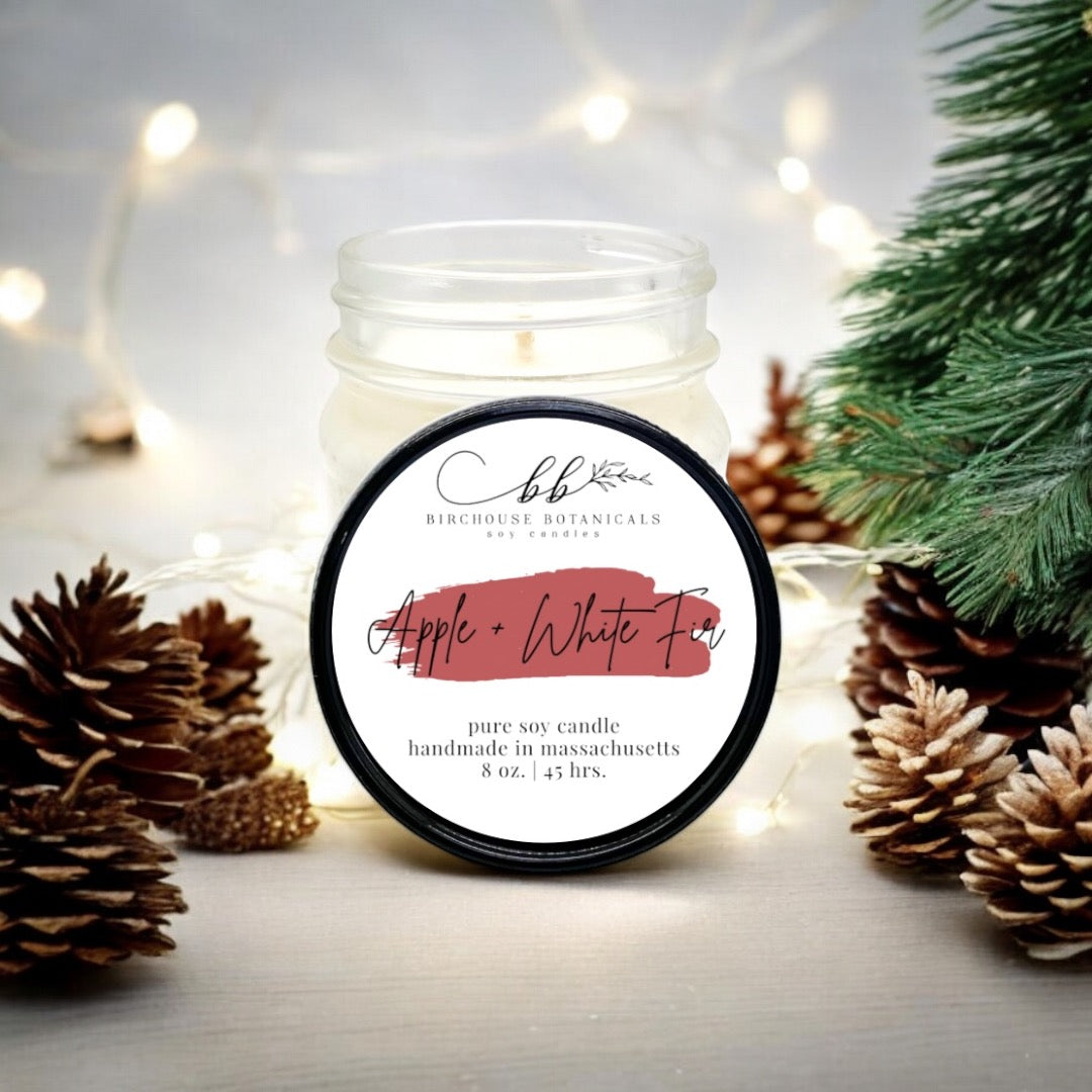 Apple & White Fir 8 oz. Soy Candle