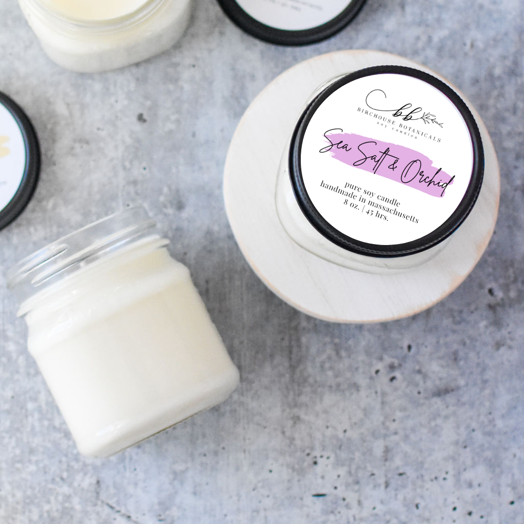 Sea Salt & Orchid 8 oz Soy Candle